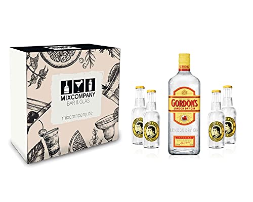 Gordons Gin Tonic Set/Geschenkset - Gordons London Dry Gin 0,7l 700ml (37,5% Vol.) + 4x Thomas Henry Tonic Water 200ml - Inkl. Pfand MEHRWEG von Thomas Henry-Thomas Henry