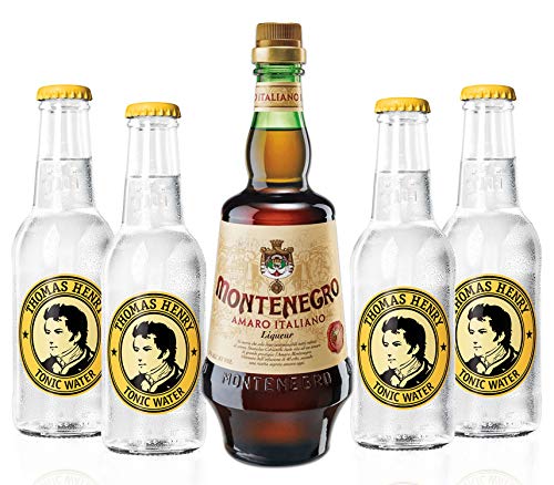 Montenegro & Tonic Set - Montenegro Amaro Italiano Likör 0,7L (23% Vol) + 4x Thomas Henry Tonic Water 200ml inkl. Pfand MEHRWEG von Thomas Henry-Thomas Henry