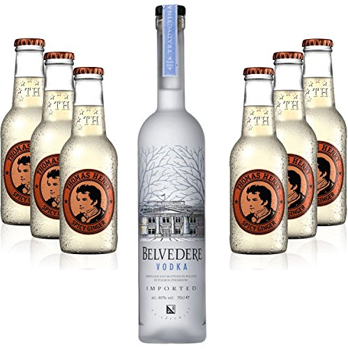 Moscow Mule Set - Belvedere Vodka 0,7l 700ml (40% Vol) + 6x Thomas Henry Spicy Ginger 200ml - Inkl. Pfand MEHRWEG von Thomas Henry-Thomas Henry