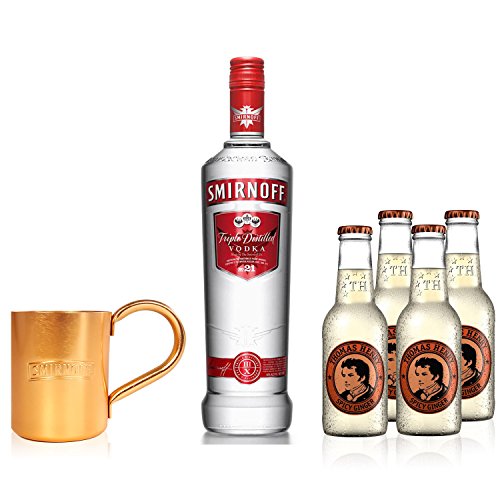 Moscow Mule Set - Smirnoff Vodka 0,7l 700ml (40% Vol) + 4x Thomas Henry Spicy Ginger 200ml + Smirnoff Mule Becher - Inkl. Pfand MEHRWEG von Thomas Henry-Thomas Henry