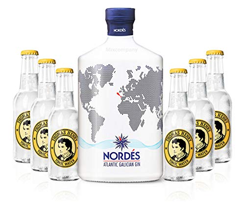 Nordes Atlantic Galician Gin aus Galizien 0,7l (40% Vol) + 6x Thomas Henry Tonic Water 0,2l MEHRWEG inkl. Pfand- [Enthält Sulfite] von Thomas Henry-Thomas Henry