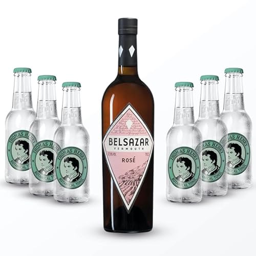 Mixing-Bundle 'Belsazar Rosé & Tonic' - 6 x 0,2l Thomas Henry Botanical Tonic + 1 x 0,75l Belsazar Rosé - Der sommerliche Genuss deines Belsazar Rosé & Tonics von Thomas Henry