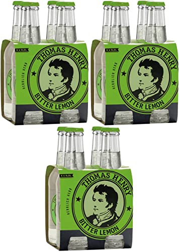 Thomas Henry Bitter Lemon - herrlich herb - (3 x 4 x 0,2 l Glas MW) 3er Set Bitterlimonade zum Mixen deiner Longdrinks und Cocktails mit Vodka, Gin & Co. von Thomas Henry