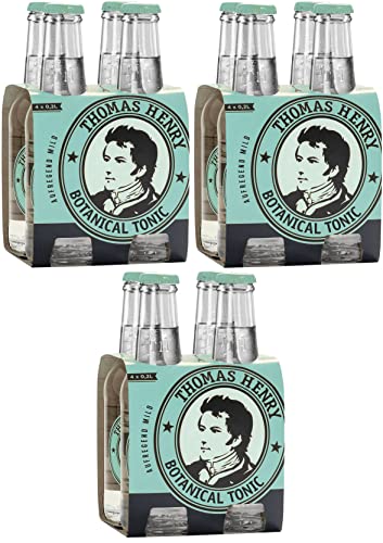 Thomas Henry Botanical Tonic Water - aufregend mild - (3 x 4 x 0,2 l Glas MW) 3er Set Bitterlimonade zum Mixen deiner Longdrinks und Cocktails mit Gin & Co. von Thomas Henry