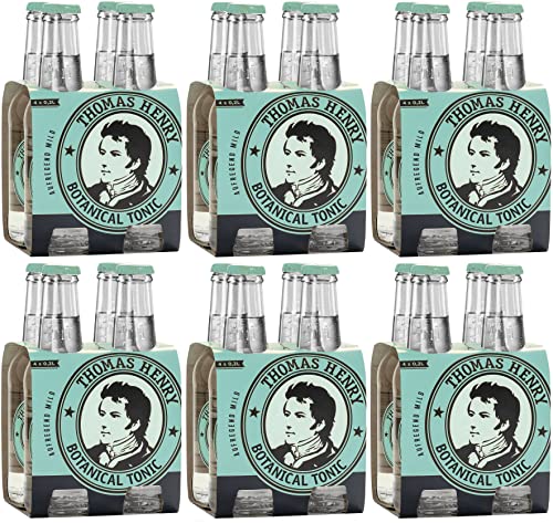 Thomas Henry Botanical Tonic Water - aufregend mild - (6 x 4 x 0,2 l Glas MW) 6er Set Bitterlimonade zum Mixen deiner Longdrinks und Cocktails mit Gin & Co. von Thomas Henry