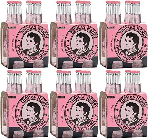 Thomas Henry Cherry Blossom Tonic Water - fruchtig bitter - (6 x 4 x 0,2 l Glas MW) 6er Set Bitterlimonade zum Mixen deiner Longdrinks und Cocktails mit Gin & Co. von Thomas Henry