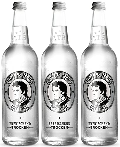 Thomas Henry Dry Tonic Water - erfrischend trocken - (3 x 0,75 l Glas MW) 3er Set Bitterlimonade zum Mixen deiner Longdrinks und Cocktails mit Gin & Co. von Thomas Henry