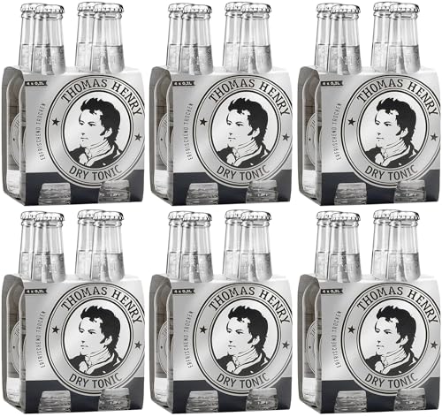 Thomas Henry Dry Tonic Water - erfrischend trocken - (6 x 4 x 0,2 l Glas MW) 6er Set Bitterlimonade zum Mixen deiner Longdrinks und Cocktails mit Gin & Co. von Thomas Henry