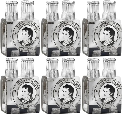 Thomas Henry Dry Tonic Water - erfrischend trocken - (6 x 4 x 0,2 l Glas MW) 6er Set Bitterlimonade zum Mixen deiner Longdrinks und Cocktails mit Gin & Co. von Thomas Henry