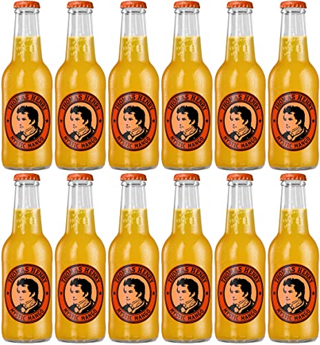 Thomas Henry Mystic Mango - geheimnisvoll exotisch - (12 x 0,2 l Glas MW) 12er Set Limonade zum Mixen deiner Longdrinks und Cocktails mit Rum, Tequila, Kräuterlikör & Co. von Thomas Henry
