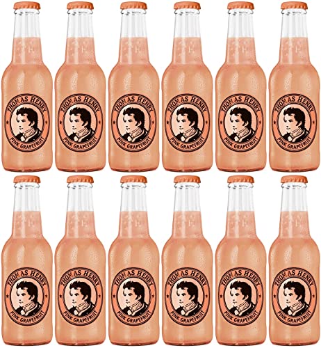 Thomas Henry Pink Grapefruit - aufregend fruchtig - (12 x 0,2 l Glas MW) 12er Set Limonade zum Mixen deiner Longdrinks und Cocktails mit Tequila, Rum & Co. von Thomas Henry