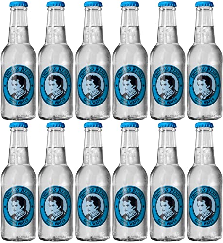 Thomas Henry Soda Water - aussergewöhnlich prickelnd (12 x 0,2 l Glas MW) 12er Set Soda Water zum Mixen deiner Longdrinks und Cocktails mit Vodka, Whiskey, Gin & Co. von Thomas Henry