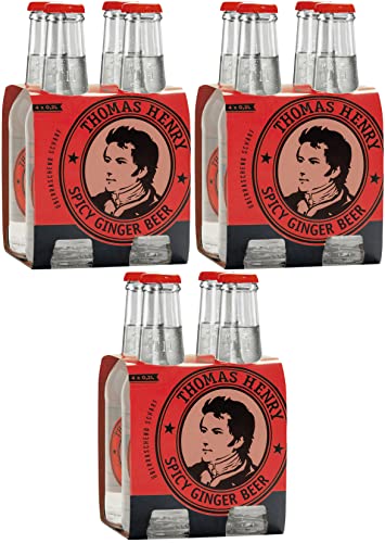 Thomas Henry Spicy Ginger Beer - überraschend scharf - (3 x 4 x 0,2 l Glas MW) 3er Set Ingwerlimonade zum Mixen deiner Longdrinks und Cocktails wie Moscow Mule mit Vodka & Co. von Thomas Henry