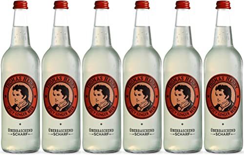 Thomas Henry Spicy Ginger Beer - überraschend scharf - (6 x 0,75 l Glas MW) 6er Set Ingwerlimonade zum Mixen deiner Longdrinks und Cocktails wie Moscow Mule mit Vodka & Co. von Thomas Henry