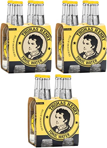 Thomas Henry Tonic Water - erfrischend bitter - (3 x 4 x 0,2 l Glas MW) 3er Set Bitterlimonade zum Mixen deiner Longdrinks und Cocktails mit Gin & Co. von Thomas Henry