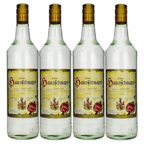 Thomas Prinz Hausschnaps Marille Obstbrand 34% I Visando Paket (4 x 1,0 Liter) von Thomas Prinz