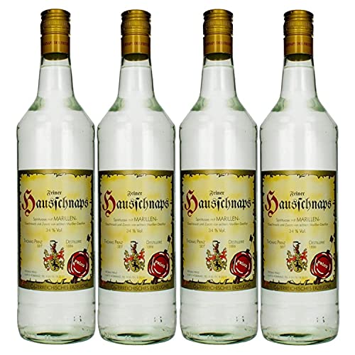Thomas Prinz Hausschnaps Marille Obstbrand 34% I Visando Paket (4 x 1,0 Liter) von Thomas Prinz