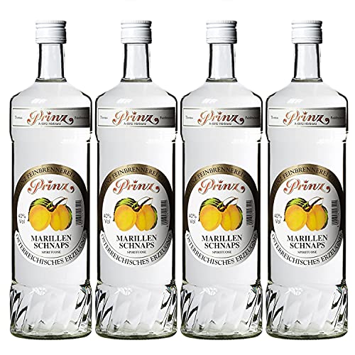 Thomas Prinz Marillenschnaps Obstbrand 40% I Visando Paket (4 x 1,0 Liter) von Thomas Prinz