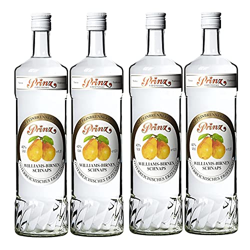 Thomas Prinz Williams Birnen Schnaps Obstbrand 40% I Visando Paket (4 x 1,0 Liter) von Thomas Prinz