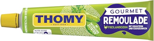 THOMY Gourmet Remoulade, Mayonnaise mit feinen Kräutern, Essiggurken und Zwiebeln, Vegetarische, 200ml Tube (1 x 200ml) von Thomy