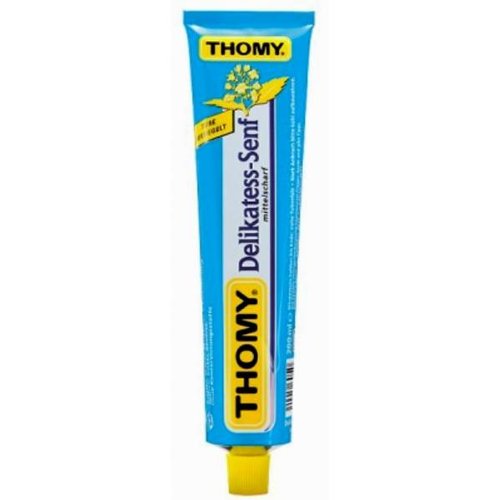 Thomy Delikatess Senf (mittelgroß, senffarben in Tube, 4 Stück, 100 ml) von Thomy
