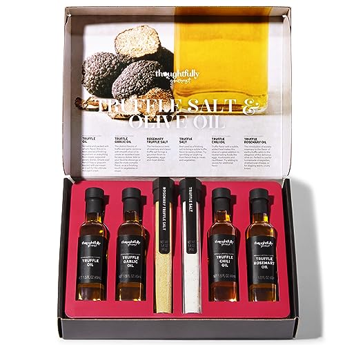 Thoughtfully Gourmet, Gourmet-Trüffelsalz- und Olivenöl-Geschenkset, enthält 4 erstklassige extra natives Olivenöl und 2 Trüffelsalze mit echten Trüffeln, Set aus 6 Produkten Thoughtfully Gourmet, Gourmet-Trüffelsalz- und Olivenöl-Geschenkset, enthält 4 erstklassige extra natives Olivenöl und 2 Trüffelsalze mit echten Trüffeln, Set aus 6 Produkten von Thoughtfully
