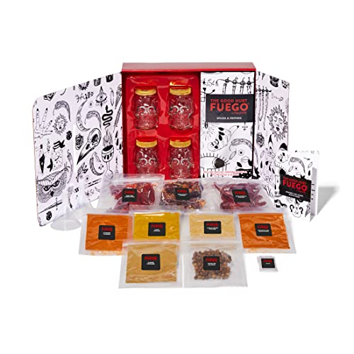 Thoughtfully Gourmet - Das Original DIY Hot Sauce Kit - Geschenkset mit scharfen Saucen und 4 Totenkopf-Gläsern, 2 Trichtern, Gewürzen, Handschuhen und Rezeptbuch Thoughtfully Gourmet - Das Original DIY Hot Sauce Kit - Geschenkset mit scharfen Saucen und 4 Totenkopf-Gläsern, 2 Trichtern, Gewürzen, Handschuhen und Rezeptbuch von Thoughtfully