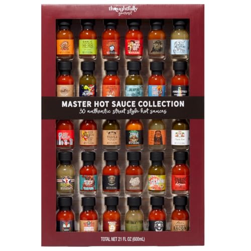 Thoughtfully - Hot Sauce Geschenkset - Probierset Mit 30 Verschiedenen Scharfen Saucen - Weltweit Inspiriert von Thoughtfully