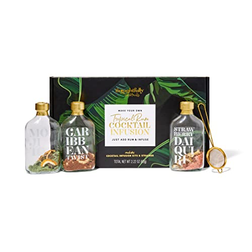 Thoughtfully - Rum Cocktail Infusion Set - Geschenkbox für 3 leckere Rum-Cocktails - Inkl. Sieb von Thoughtfully