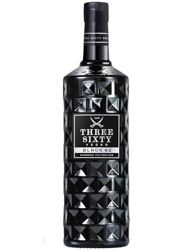 THREE SIXTY VODKA | Black 42 | Diamond filtrated Vodka | In der einzigartigen schwarzen Facettenschliff-Flasche | 3L | 42% von THREE SIXTY