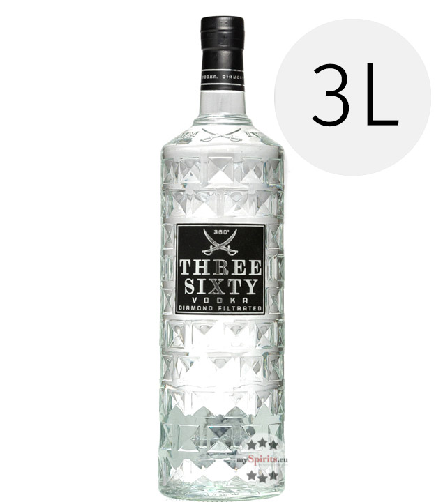 Three Sixty Vodka 3l (37,5 % Vol., 3,0 Liter) von Three Sixty Vodka