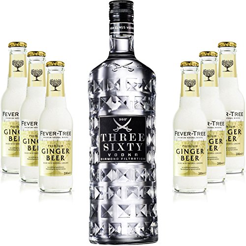 Moscow Mule Set - Three Sixty Vodka 0,7l 700ml (37,5% Vol) + 6x Fever Tree Ginger Beer 200ml - Inkl. Pfand MEHRWEG von THREE SIXTY