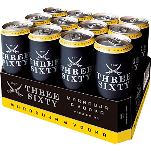 Three Sixty Vodka Maracuja, 12er Pack (12 x 0.33 l) EINWEG von THREE SIXTY