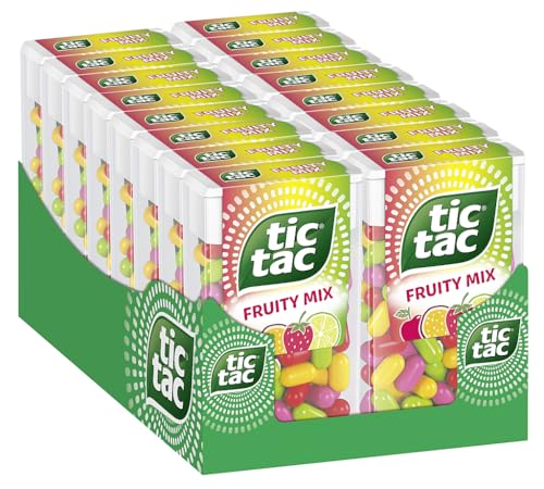 Ferrero tic tac Fruity Mix – Der kunterbunte Früchte-Mix – 16 x 54 g Packungen von Ferrero