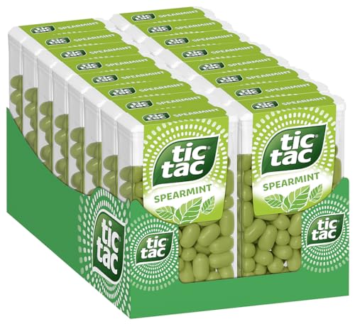 Ferrero tic tac Spearmint– Dragees mit zart-minzigen Geschmack – 16 x 54 g Packungen von Ferrero