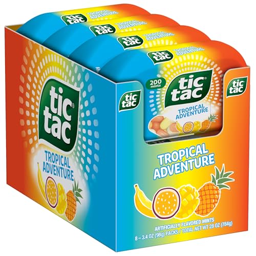 Tic Tac Tropical Adventure Minzbonbons mit Fruchtgeschmack, Großpackung, für unterwegs, 100 ml von Tic Tac