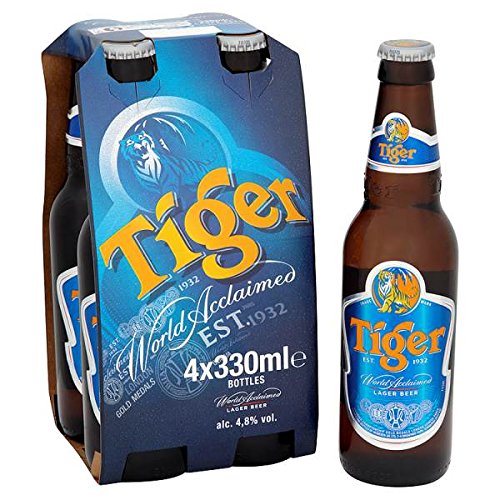 Tiger-Lager-Bier 4 x 330ml Flaschen (Packung mit 6 x 4x330ml) von Tiger