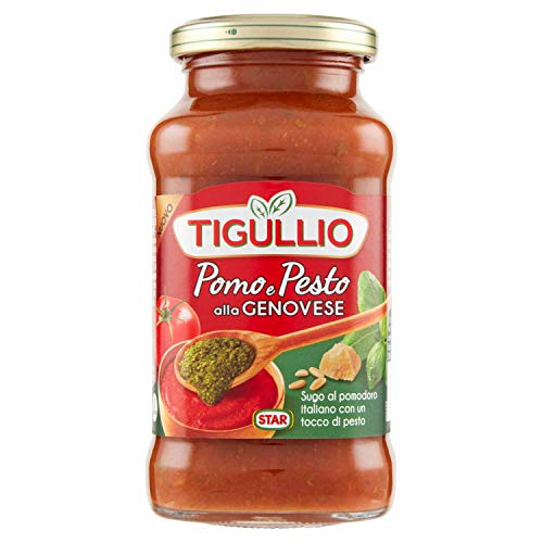 Star Tigullio Pomo e Pesto alla Genovese Italienische Tomatensauce mit einer Prise Pesto Glas 300g Soße Tomate von Tigullio