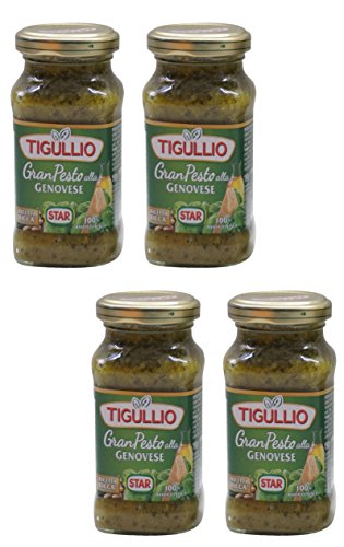 Tigullio: "Gran Pesto alla Genovese" Genovese Pesto – 190 ml (4 Stück) von Tigullio