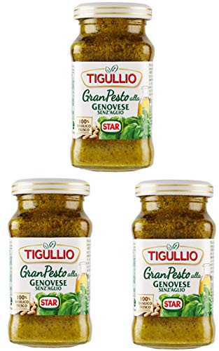Tigullio: "Gran Pesto alla Genovese" Genovese Pesto ohne Knoblauch – 190 ml (3 Stück) von Tigullio