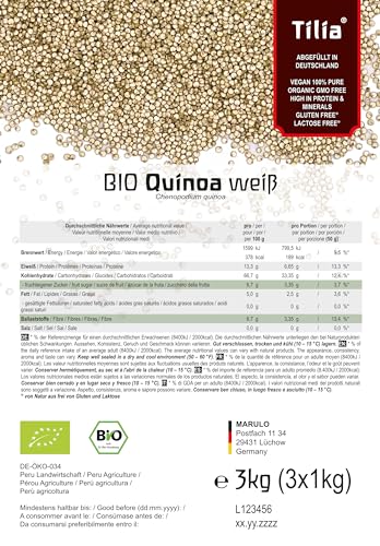 Tilia BIO Quinoa weiss 3 kg ( 3 x 1 kg ) von Tilia