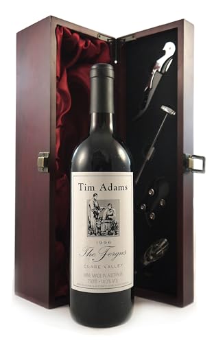 Tim Adam's The Fergus 1996 Clare Valley (Red wine) in einer mit Seide ausgestatetten Geschenkbox, da zu 4 Weinaccessoires, 1 x 750ml von Tim Adam's The