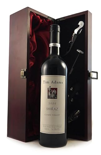 Tim Adams Shiraz 2000 Clare Valley (Red wine) in einer mit Seide ausgestatetten Geschenkbox, da zu 4 Weinaccessoires, 1 x 750ml von Tim Adams Shiraz