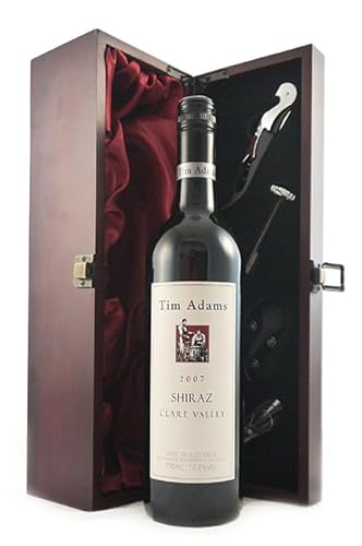 Tim Adams Shiraz 2007 Clare Valley (Red wine) in einer mit Seide ausgestatetten Geschenkbox, da zu 4 Weinaccessoires, 1 x 750ml von Tim Adams Shiraz