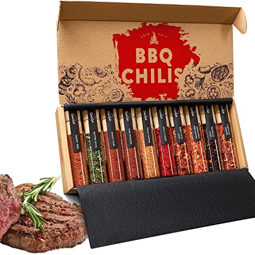 TIMBER TASTE® Chili & Grillgewürze Geschenkset Männer [10er Kombi-Set] - Ostergeschenk 5 erlesene Grill Gewürze + 5 scharfe Chili Gewürze Set bis zu 1.200.000 Scoville - Besondere Geschenk zu Ostern von Timber Taste