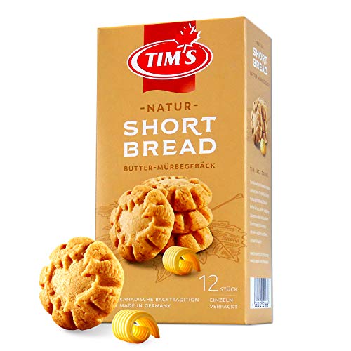 Tims Feines Shortbread Natur 165 g I Original Kanadisches Shortbread I Buttriges, süßes Mürbteiggebäck ohne Konservierungsstoffe I Traditionelle kanadische Backwaren Made in Germany von Tims Kanadische Backwaren