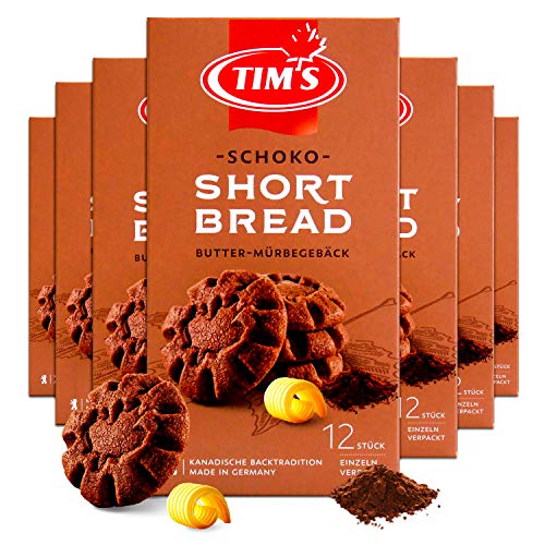 Tims Feines Shortbread Schoko 7x 165 g I Original Kanadische Butterkekse I Buttriges, süßes Mürbteig-Gebäck ohne Konservierungsstoffe I Traditionelle kanadische Backwaren Made in Germany von Tims Kanadische Backwaren