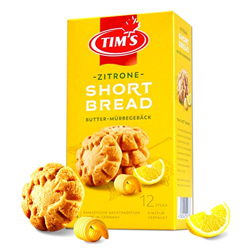 Tims Feines Shortbread Zitrone 165 g I Original Kanadisches Shortbread I Buttriges, süßes Mürbteig-Gebäck ohne Konservierungsstoffe I Traditionelle kanadische Backwaren Made in Germany von Tims Kanadische Backwaren