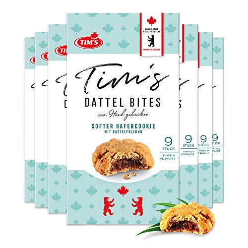 Tim's Original fruchtige Dattel Bites 180 g I Hafer Cookies mit Dattel-Füllung I Einzeln verpackte, saftige Haferkekse I Leckeres Kaffee-Gebäck I Traditionelle kanadische Backwaren Made in Germany von Tims Kanadische Backwaren