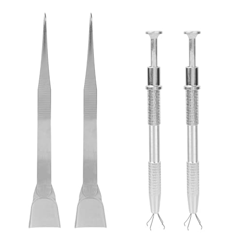 Tinoaly 4st Kuchen Dekorieren Werkzeuge, 2 Klauen Perlenpiercing Kugelgreifer + 2 Pinzetten mit Schaufelkopf Septum Ohrring Kugel Perlen Greifer Juwelier Aufnahmewerkzeug für Keks Cupcakes Tinoaly 4st Kuchen Dekorieren Werkzeuge, 2 Klauen Perlenpiercing Kugelgreifer + 2 Pinzetten mit Schaufelkopf Septum Ohrring Kugel Perlen Greifer Juwelier Aufnahmewerkzeug für Keks Cupcakes von Tinoaly